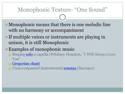 What is monophonic music and how does it differ from a flock of birds singing in unison?